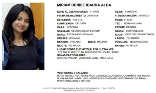 Se solicita su apoyo para ayudar a encontrar a Mirian Denise Ibarra Alba