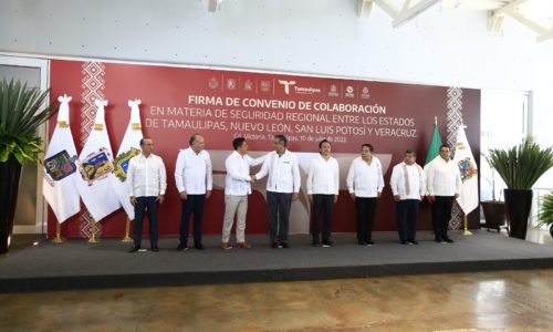 Firman convenio en materia de seguridad Gobiernos de Tamaulipas, San Luis Potosí, Veracruz y Nuevo León