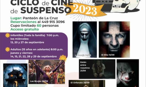 PRESENTAN CARTEL DEL “CICLO DE CINE DE SUSPENSO” EN EL PANTEÓN DE LA CRUZ