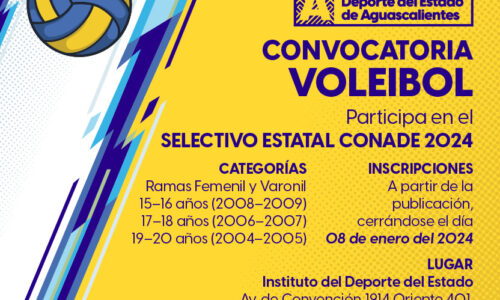 FORMA PARTE DE LA SELECCIÓN ESTATAL DE VOLEIBOL PARA LOS JUEGOS NACIONALES CONADE 2024