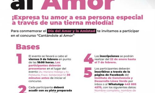 INVITA MUNICIPIO DE AGUASCALIENTES A PARTICIPAR EN EL FESTIVAL DEL AMOR EN LÍNEA VERDE