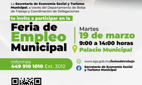 INVITA MUNICIPIO A LA FERIA DE EMPLEO EL MARTES 19 DE MARZO