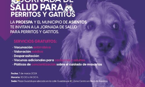 PROESPA LLEVARÁ SERVICIOS VETERINARIOS GRATUITOS AL MUNICIPIO DE ASIENTOS ESTE 7 DE MARZO