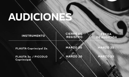 LA ORQUESTA SINFÓNICA DE AGUASCALIENTES ABRE AUDICIONES