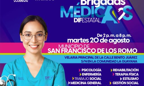 ESTE MARTES EL DIF ESTATAL ACERCARÁ SERVICIOS MÉDICOS GRATUITOS A SAN FRANCISCO DE LOS ROMO