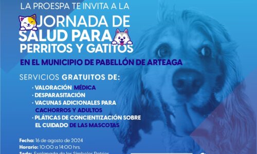 GOBIERNO DEL ESTADO LLEVARÁ SERVICIOS VETERINARIOS GRATUITOS A PABELLÓN DE ARTEAGA