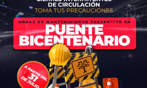 MAÑANA INICIAN OBRAS EN EL PUENTE BICENTENARIO POR MÁS DE 10 MILLONES DE PESOS