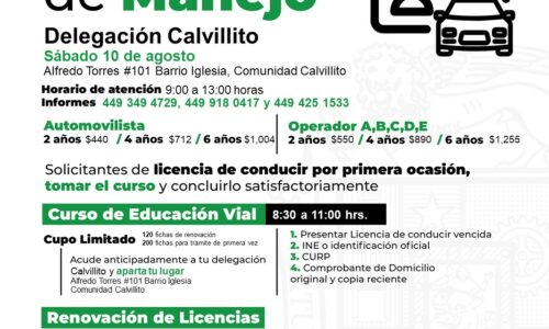 NUEVA JORNADA DE RENOVACIÓN DE LICENCIAS DE MANEJO