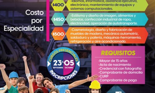 GOBIERNO DEL ESTADO INVITA A INSCRIBIRSE EN ALGUNO DE LOS MÁS DE 300 CURSOS PARA APRENDER UN OFICIO