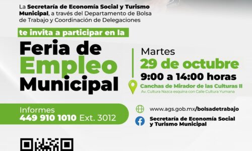 REALIZARÁ MUNICIPIO FERIA DE EMPLEO EL MARTES 29 DE OCTUBRE