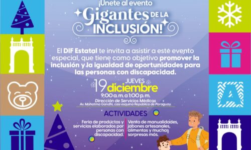 ESTE 19 DE DICIEMBRE ASISTE AL BAZAR EN APOYO A PERSONAS CON DISCAPACIDAD QUE ORGANIZA EL DIF ESTATAL